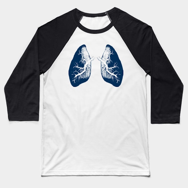 X-Ray Urban Lungs T-Shirt Baseball T-Shirt by BatHouseDesign